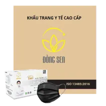 Khẩu Trang Y Tế 4 Lớp Đồng Sen Vip Đen